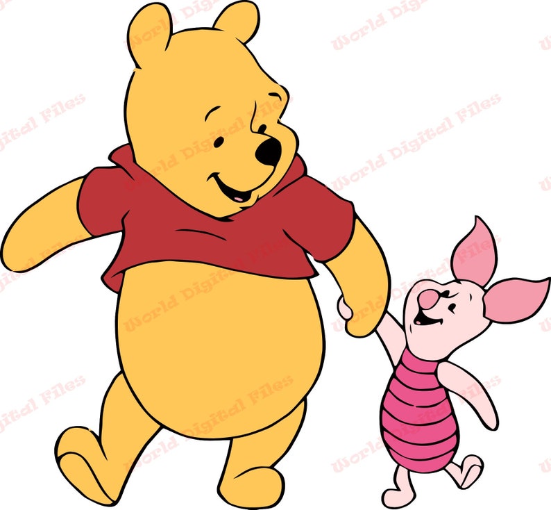 Winnie the Pooh and Piglet Walking SVG Svg Dxf Cricut Etsy