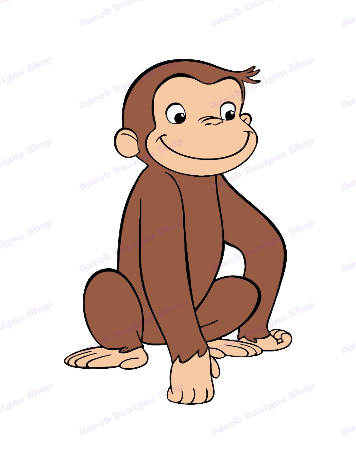 Curious George SVG 3 Svg Dxf Cricut Silhouette Cut File | Etsy