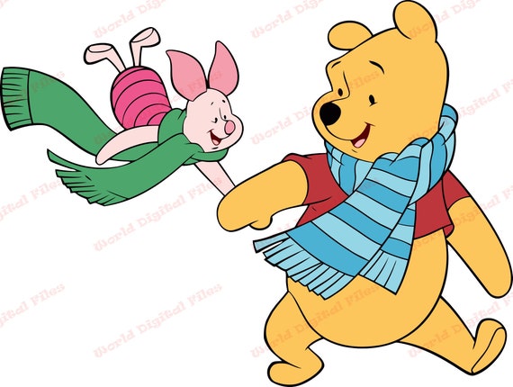 Winnie The Pooh And Piglet Scarves Svg Svg Dxf Cricut Etsy