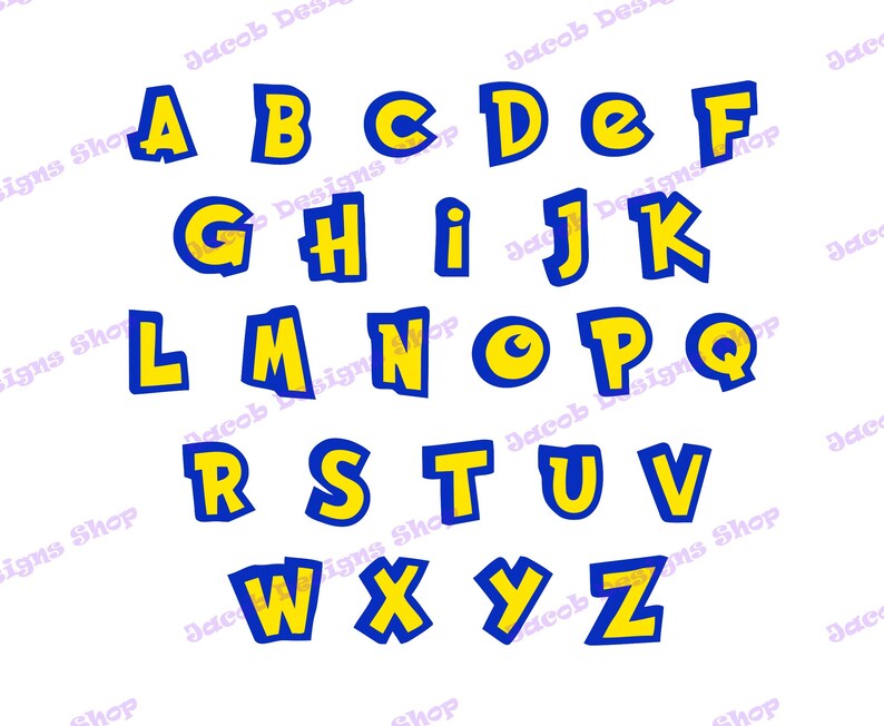 Download Bundle Pokemon Alphabets SVG svg dxf Cricut Silhouette Cut | Etsy