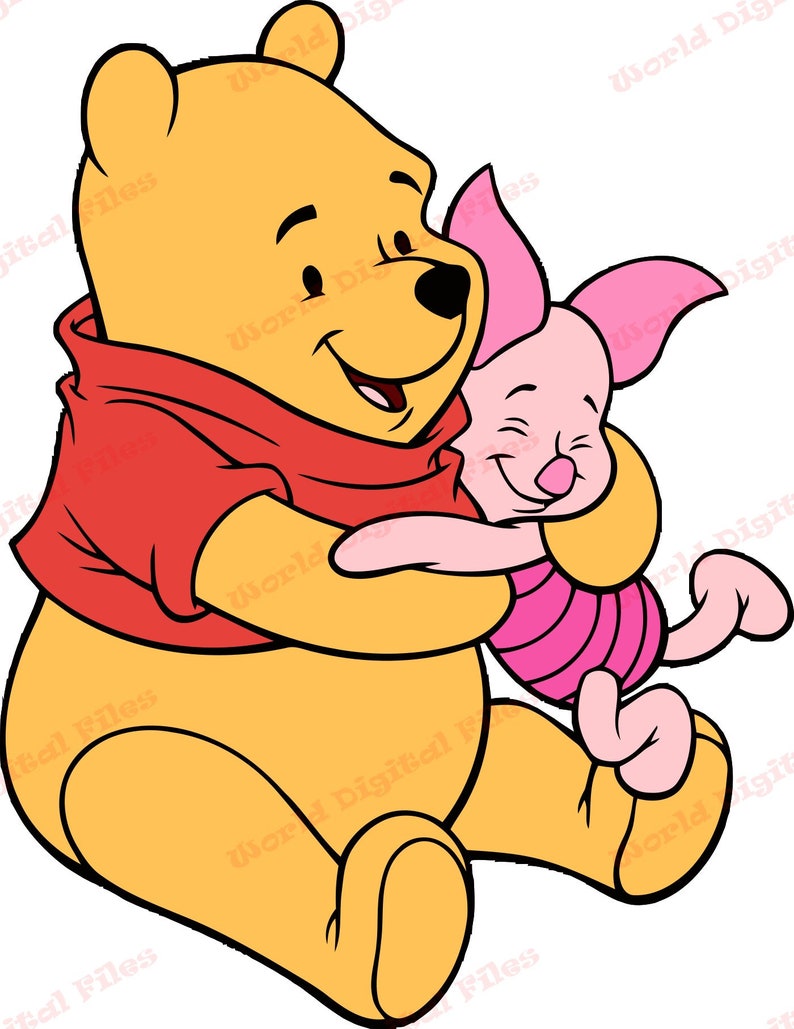 Winnie The Pooh And Piglet Hug SVG svg dxf Cricut Etsy