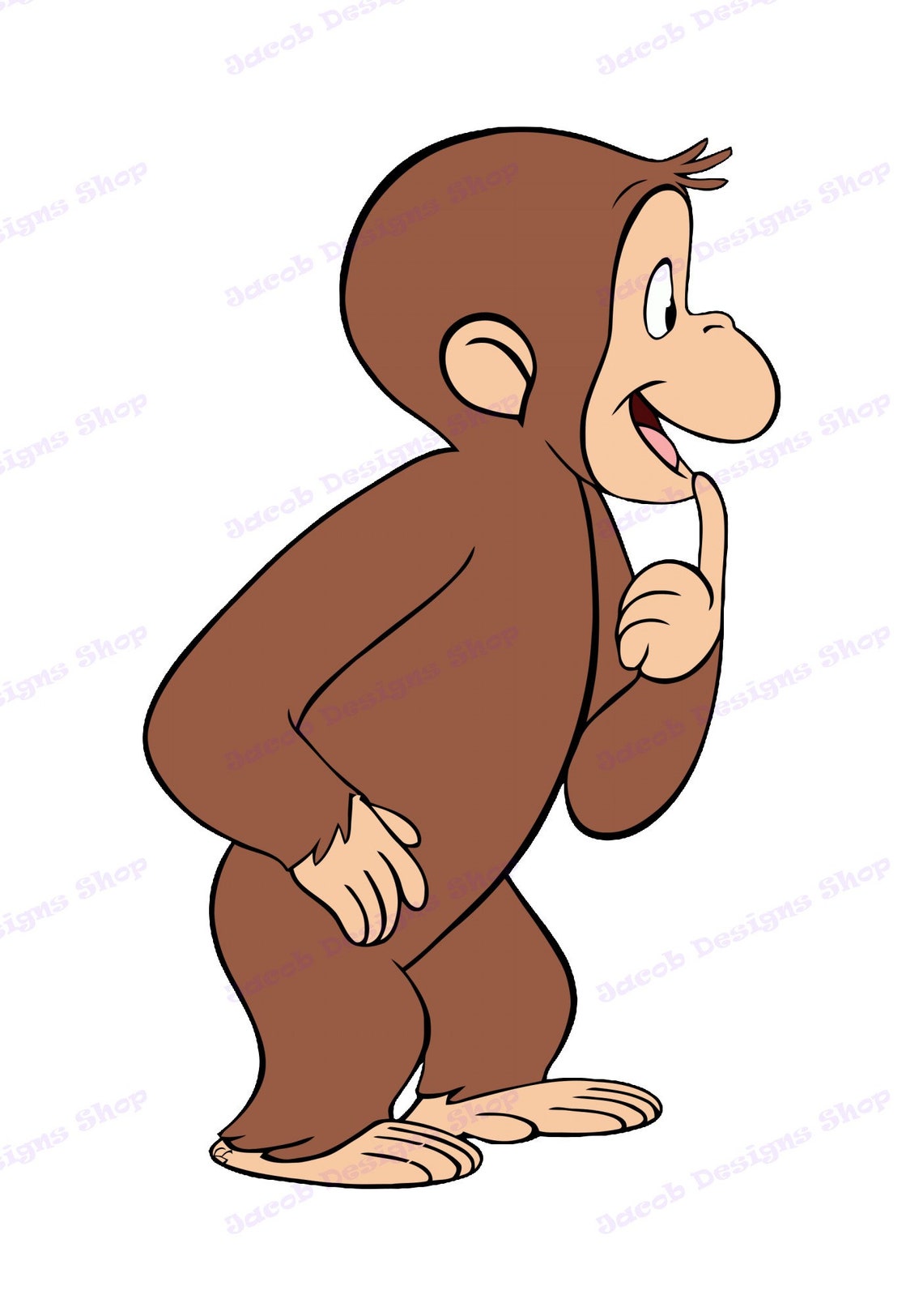 Curious George SVG 1 svg dxf Cricut Silhouette Cut File | Etsy