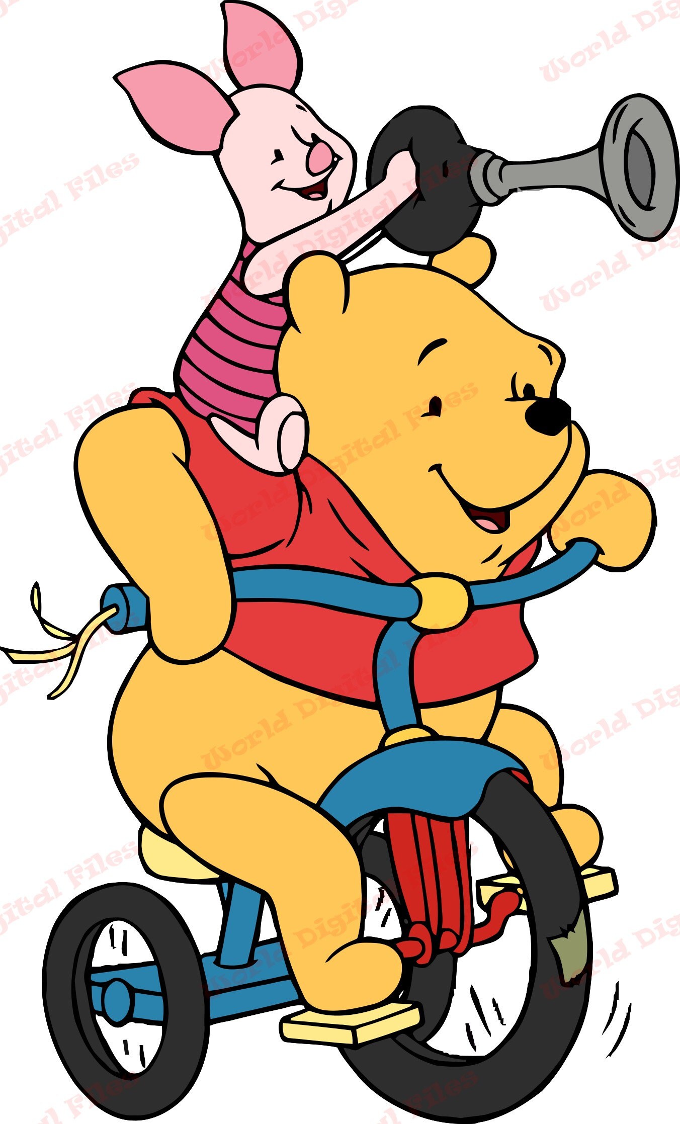 Winnie the Pooh and Piglet Tricycle SVG Svg Dxf Cricut | Etsy Ireland