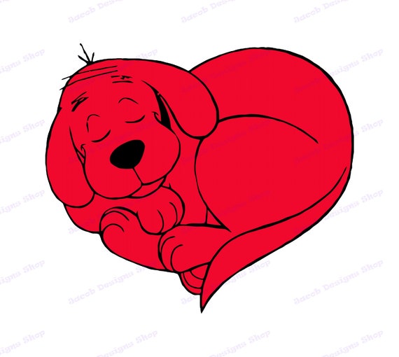 Clifford The Big Red Dog Sleeping Svg Svg Dxf Cricut Etsy