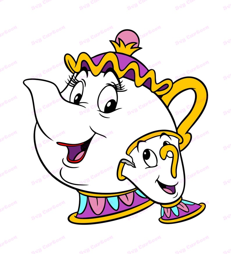Chip and Mrs Potts Beauty and the Beast SVG Svg Dxf Cricut Etsy