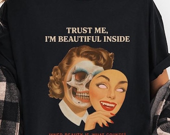 Funny Skeleton Graphic Tee: Dark Humor Retro T-Shirt