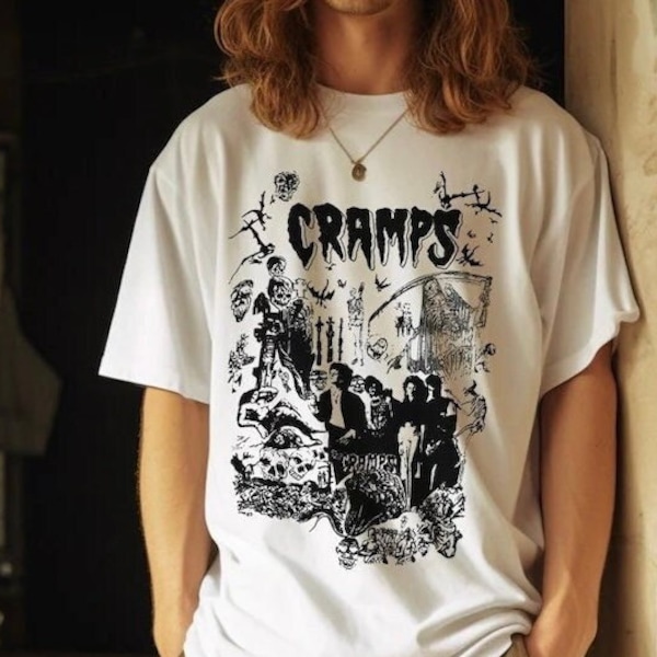 Vintage 80s THE CRAMPS Punk Rock Psychobilly Tour Concert  T-shirt