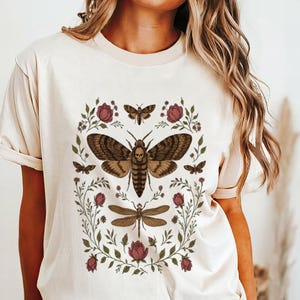 Moth & Botanical T-Shirt: Vintage Forestcore Unisex Tee