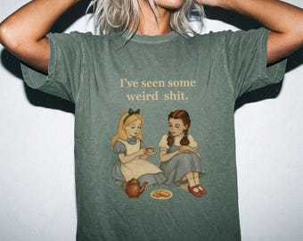 Retro Alice Dorothy Tea Party Shirt, Dark Humor Graphic Tee