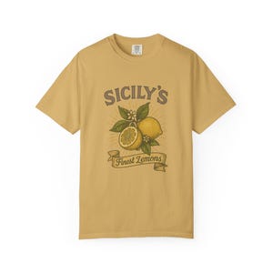 Sicily Lemons T-Shirt - Vintage Italian Citrus Tee - Retro Fruit Market Graphic Shirt image 6