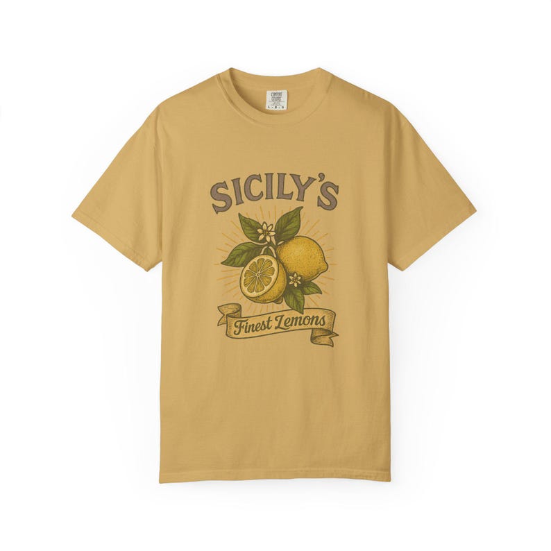 Sicily Lemons T-Shirt - Vintage Italian Citrus Tee - Retro Fruit Market Graphic Shirt image 6