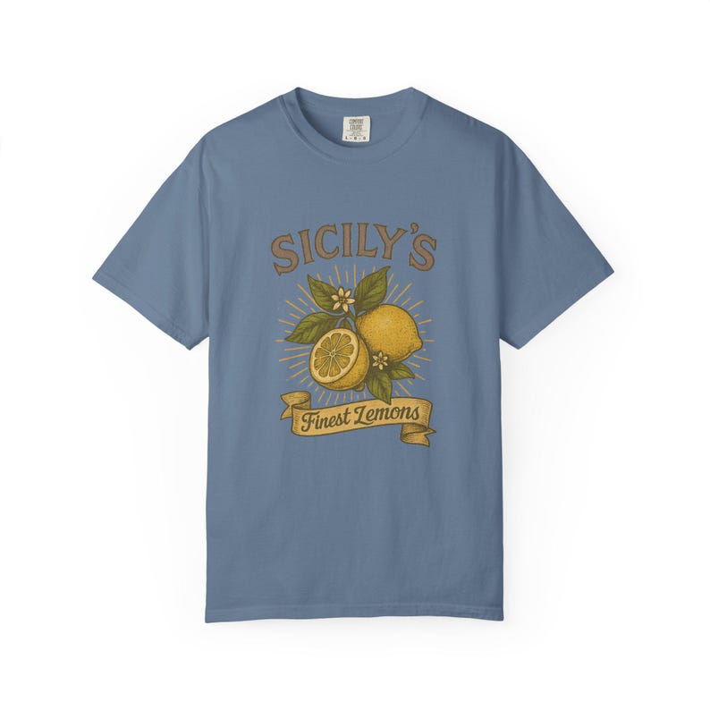 Sicily Lemons T-Shirt - Vintage Italian Citrus Tee - Retro Fruit Market Graphic Shirt image 8
