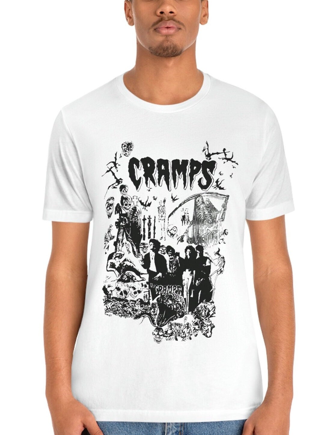 Discover Vintage 80s THE CRAMPS Punk Rock Psychobilly Tour Concert  T-shirt