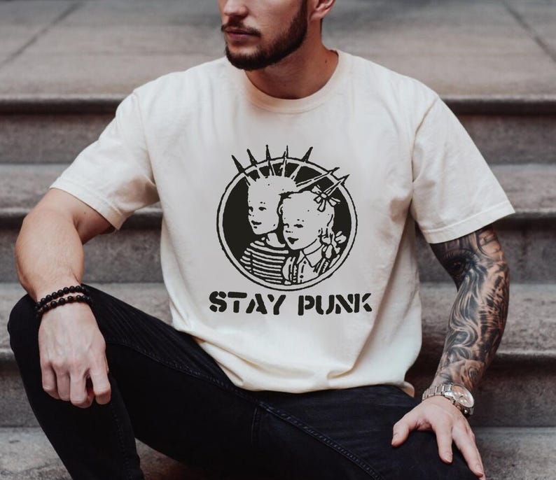 Stay Punk Graphic Tee: Vintage Style Alternative Fashion T-Shirt image 1