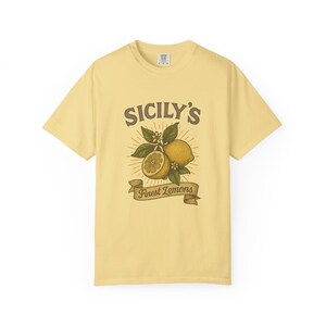 Sicily Lemons T-Shirt - Vintage Italian Citrus Tee - Retro Fruit Market Graphic Shirt image 7