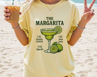 Margarita Recipe Shirt Retro Cocktail Graphic Tee Lime Tequila Drink Lover T-Shirt