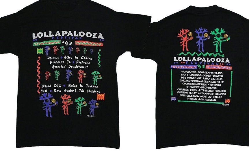 Vintage 1993 Lollapalooza Tour Concert T-shirt, Lollapalooza T