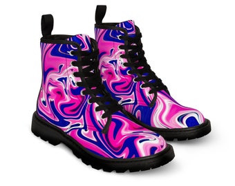 Cosmic Trip Boots,Women's Canvas Boots, Trippy Festival Wear