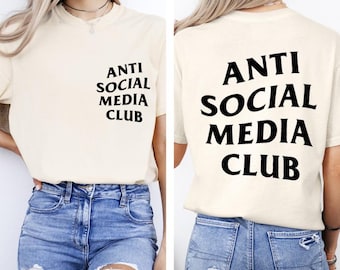 Camiseta del Club Anti Redes Sociales: Humor irónico de la Generación Z, Camiseta con gráficos de Internet
