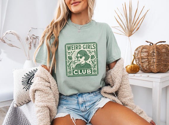 Weird Girls Club T-Shirt, Quirky Graphic Tee, Retro Vintage Shirt for Women