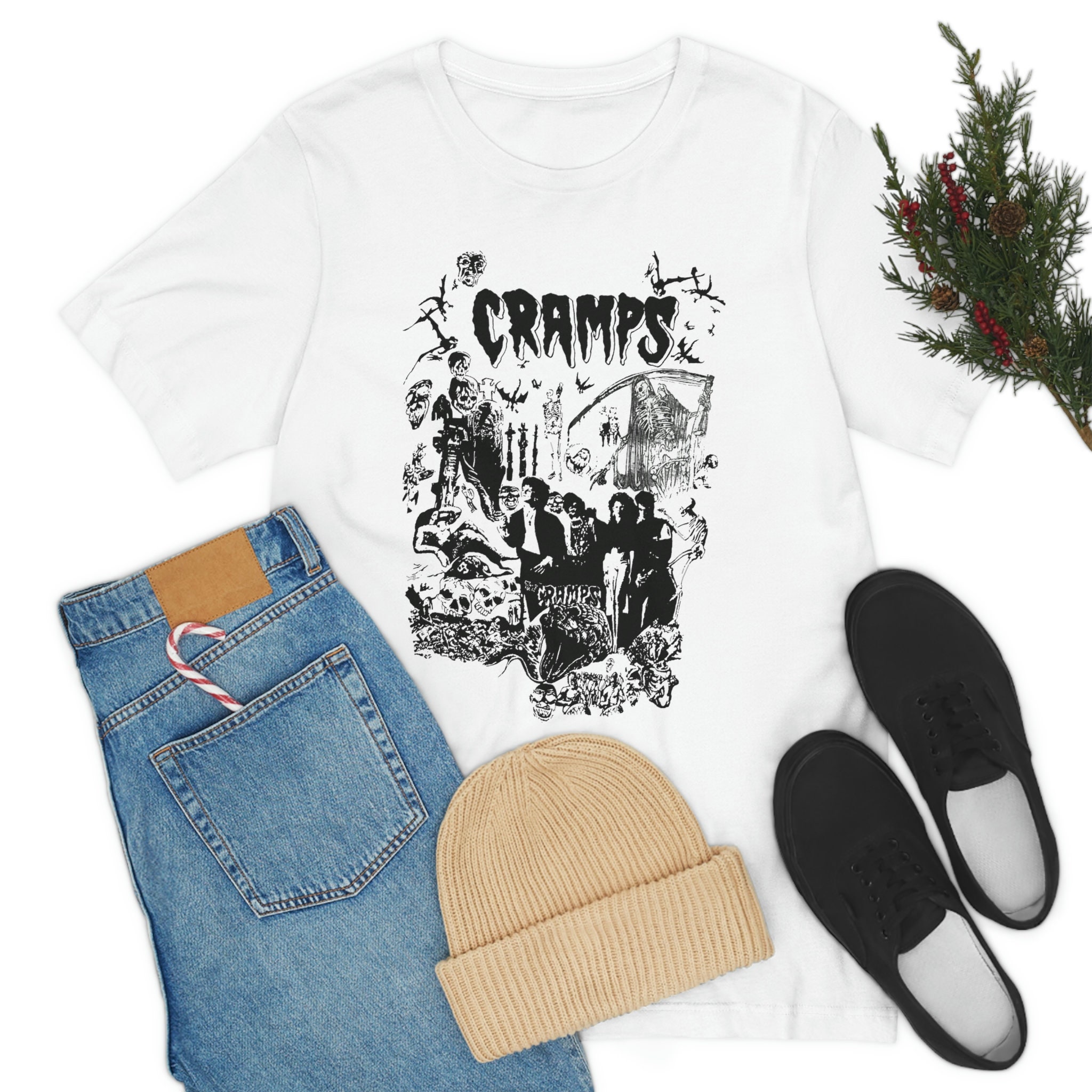 Discover Vintage 80s THE CRAMPS Punk Rock Psychobilly Tour Concert  T-shirt