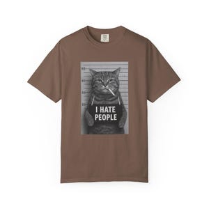 Grumpy Cat Mugshot T-Shirt – Funny Anti Social Graphic Tee, I Hate People Shirt image 8