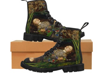 Ophelia , William Shakespeare - john everett millais Women's Canvas Boots