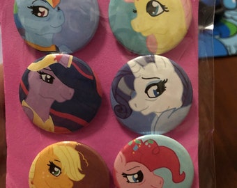 Mane Six Button Set