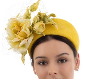 Yellow Headband, Royal Ascot Headband, Yellow Hat, Royal Ascot, Fascinator, Yellow Ascot Hats, Kentucky Derby Hat, Fascinator