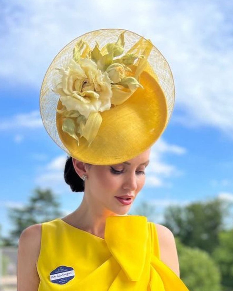 Royal Ascot Hat Kentucky Derby Yellow Hat Hats With Etsy