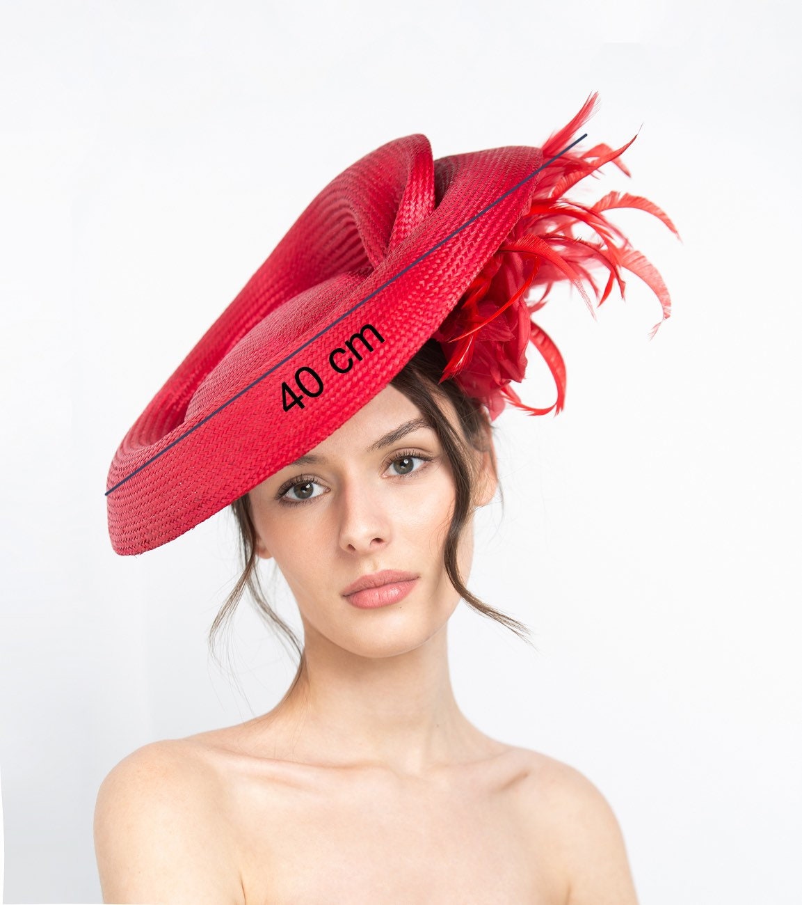 Red Royal Ascot Hat Royal Ascot Hat Red Wedding Hat Red Etsy
