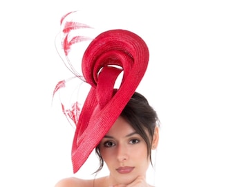 Red Royal Ascot Hat, Royal Ascot Fascinator, Royal Ascot Hats, Kentucky Derby Hat, Fascinator, Hats Women Wedding, Cocktail Hat, Fascinator