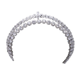 Tiara, Wedding Tiara, Bridal Tiara, Wedding Jewellery, Bridal Headpiece, Crystal Tiara, Cubic Zirconia, Bridal Hair Accessories