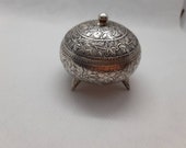Islamic Ottoman silver snuff pill trinket box