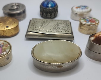 Choose your pill box,vintage pill snuff box,metal tiny case