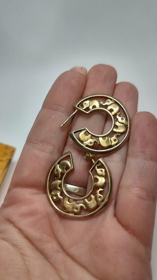 Orecchini A Cerchio Con Elefante In Argento 925 E Turchese – Gioiello Etnico Donna