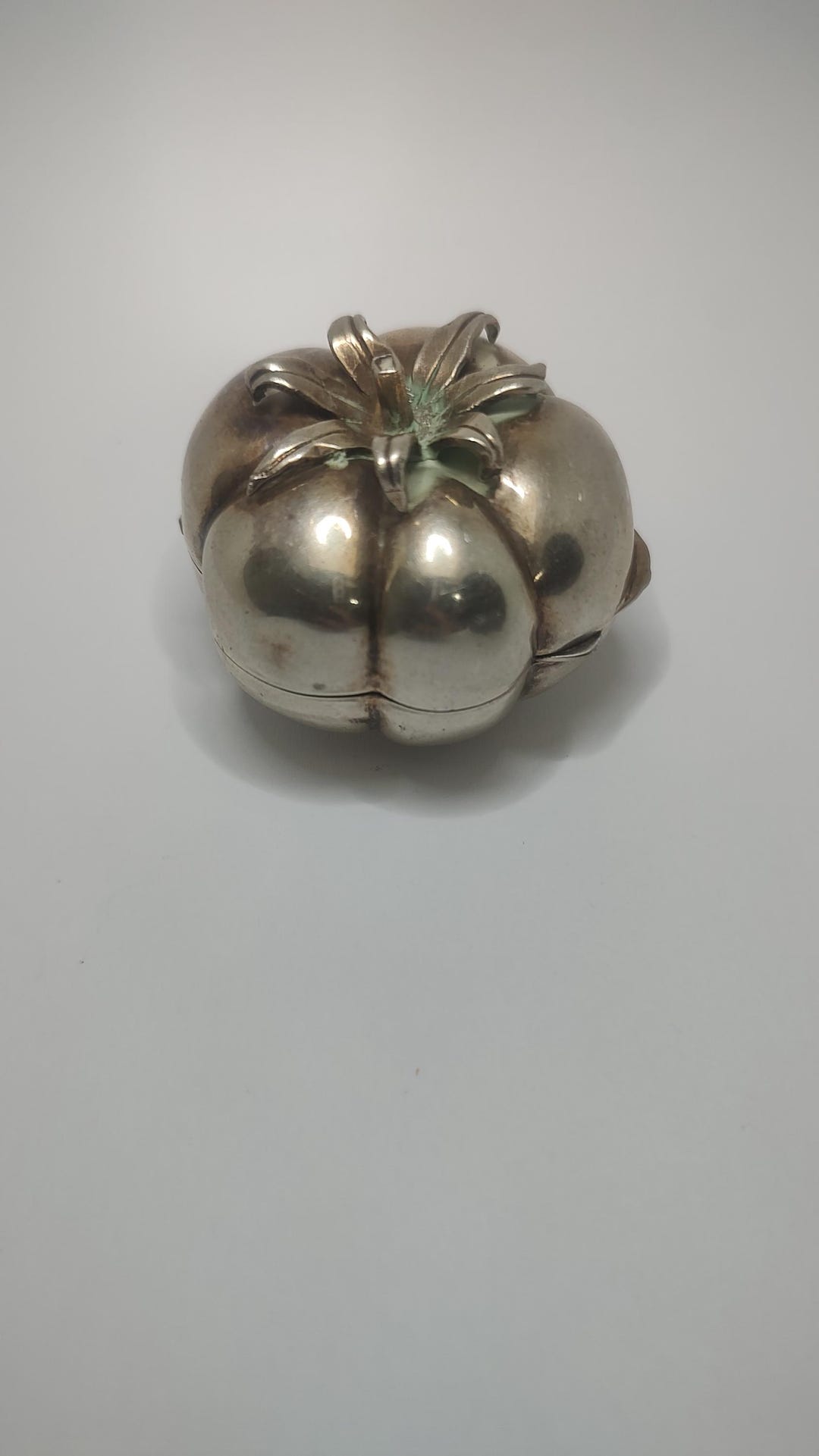 Antique Italian 800 Silver Tomato Box: Casamonti Fulvio, Gilded