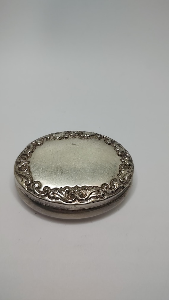 Rare hallmarked 800 solid silver oval italian flo… - image 1