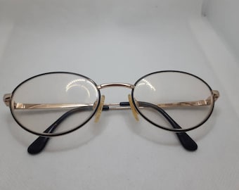Vintage Rodenstock Oval Gold Tone Eyeglasses | 1980s German Designer RX Frames