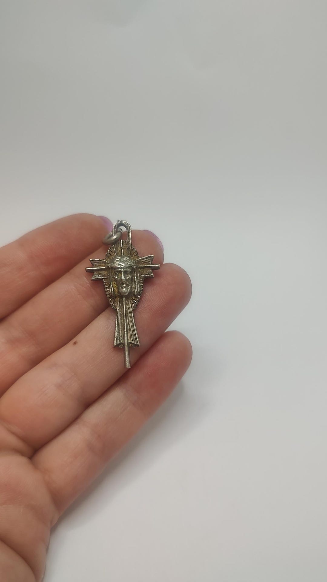 Vintage Jesus Cross Sterling Silver Pendant - Etsy