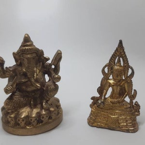 SET Vintage Brass Hindus Gods Figurine,Solid brass God Ganesha