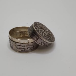 Vintage Micro Sterling Silver Snuff Box,Vintage Sterling Silver Pill Box, Classic Design, Antique Mini Box, Small Pill Organizer