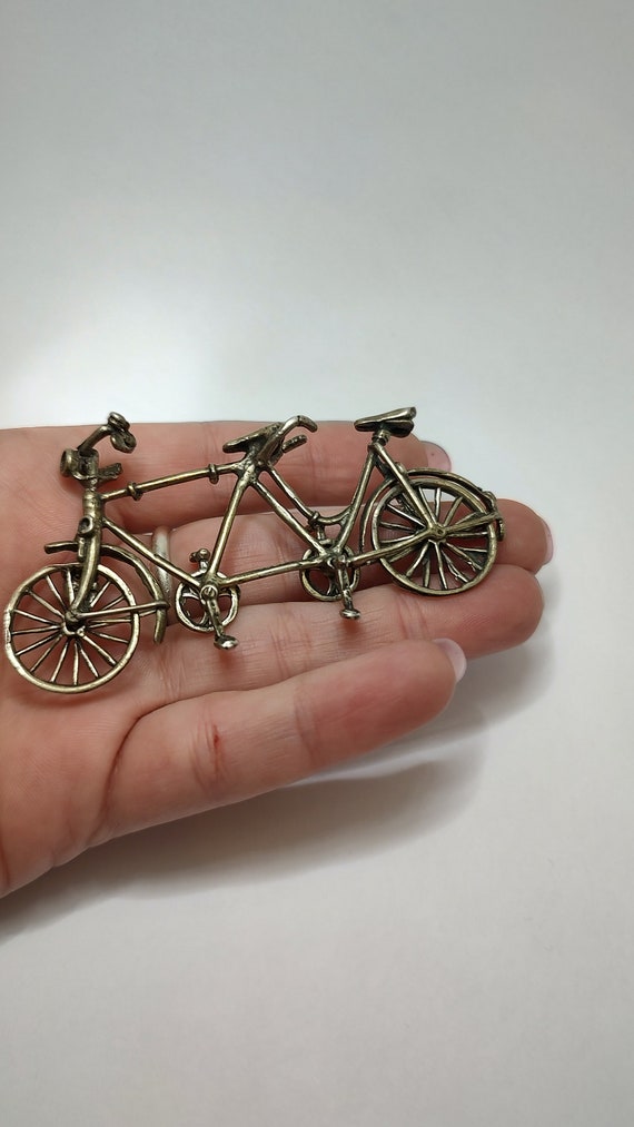 ミニチュア　2人乗り自転車 ヴィンテージ800シルバー2人乗り自転車ミニチュア - Etsy 日本