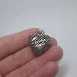Vintage Sterling silver signed heart pendant