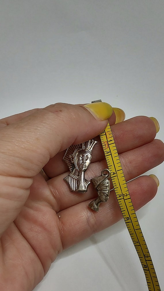 Set Vintage Egyptian solid silver Pharoah Neferti… - image 6