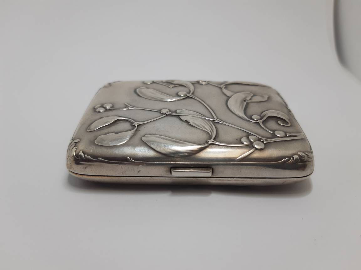 フランス シルバーシガレットケース マロニエ Charles Murat工房 純銀