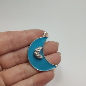 Vintage half moon sterling silver designer Pendant