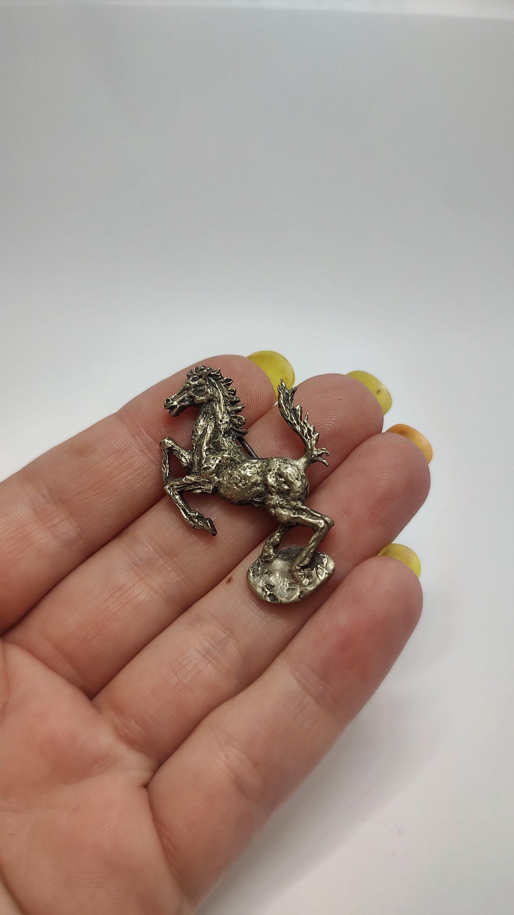 Spilla Coda Capelli Metallo Cavallo Graziosa Spilla Animale Cristallo Strass Tra - Foto 9