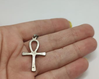 Pendentif Ancien En Argent Massif 925 - Représentation Religieuse Vierge - Occasion