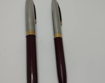 Vintage Sheaffer Fountain Pen Set: 14k Gold Nib, Retracting Pencil